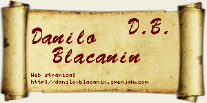 Danilo Blaćanin vizit kartica